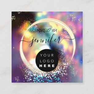 Professionele Logo nagels Beauty Hair Glam Hologra Vierkante Visitekaartje