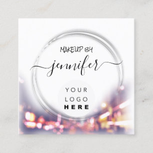 Professionele Logo nagels Beauty Hair White Modern Vierkante Visitekaartje