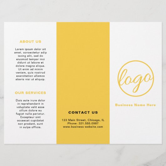 Professionele Logo Simple Yellow Drievoudige broch (Voorkant)