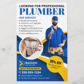 Professionele Loodgieter Aannemer Blauw Flyer (Voorkant)
