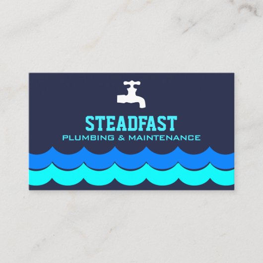 Professionele Loodgieter Service Blue Plumber Visitekaartje (Voorkant)