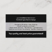 Professionele loodgietersdiensten visitekaartje (Achterkant)