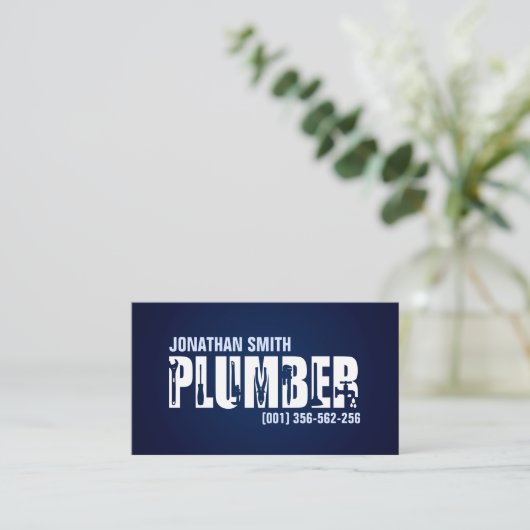 Professionele loodgietersdiensten visitekaartje (Staand voorkant)