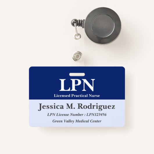 Professionele LPN Badge (Voorkant met intrekbare)