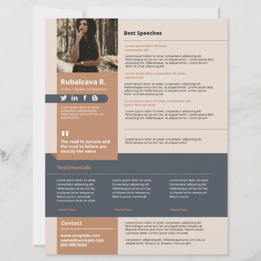 Professionele luidspreker One Sheet Sjabloon (Voorkant)