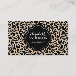 Professionele Luipaardprint Haarstylist Visitekaartje