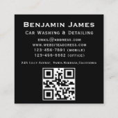 Professionele Luxe Auto Detailing Auto Reiniging Vierkante Visitekaartje (Achterkant)