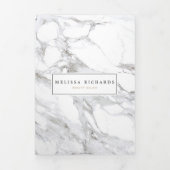 Professionele Luxe minimalistische witte marmeren  Drieluik Kaart (Cover)