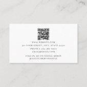 Professionele Luxe Monogrammed Minimalistische QR- Visitekaartje (Achterkant)