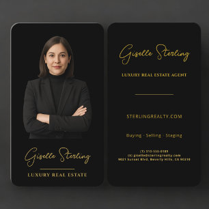 Professionele Luxe Onroerend Goed Zwart Goud Visitekaartje