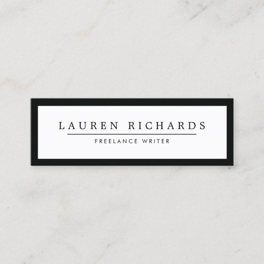 Professionele Luxe Zwart-Wit Mini Visitekaartje (Voorkant)