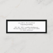 Professionele Luxe Zwart-Wit Mini Visitekaartje (Achterkant)