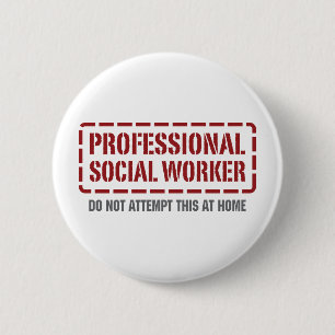 Professionele maatschappelijk werkers ronde button 5,7 cm