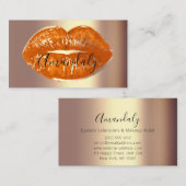 Professionele make-up artiest lippen koraal gouden visitekaartje (Voorkant / Achterkant)