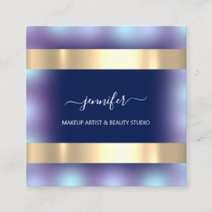Professionele make-up artiest moderne ombre blauw  vierkante visitekaartje