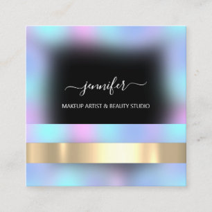 Professionele make-up artiest Ombre Roze Blauw Zwa Vierkante Visitekaartje