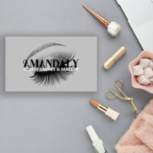 Professionele make-up artiest wimper QR LOGO zilve Visitekaartje