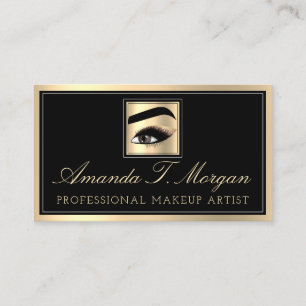 Professionele make-up artiest wimpers goud zwart visitekaartje