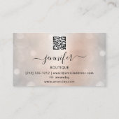 Professionele Make-up Lash QR Code Ogen Brows Zilv Visitekaartje (Achterkant)