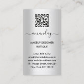 Professionele make-up Lipstick QR-code Silver Visitekaartje (Achterkant)