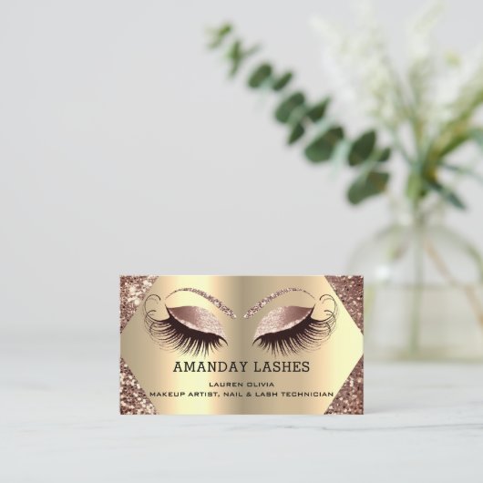 Professionele Makeup Nails Appointcard Brows Visitekaartje (Staand voorkant)