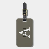 Professionele Mannelijke Monogram Naam + Initiaal Bagagelabel (Voorkant verticaal)