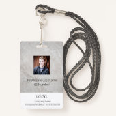 Professionele Marble Look Medewerker ID Badge (Voorkant met draagriem)