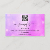 Professionele markering Lash QR Code Eyes Roze gli Visitekaartje (Achterkant)