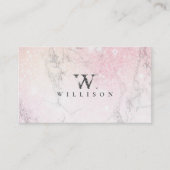Professionele marmer Glitter monogram Visitekaartje (Voorkant)