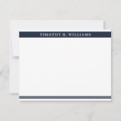 Professionele Masculine Navy Blue Notitiekaartje (Voorkant)