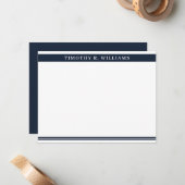 Professionele Masculine Navy Blue Notitiekaartje (Voorkant / Achterkant in situ)