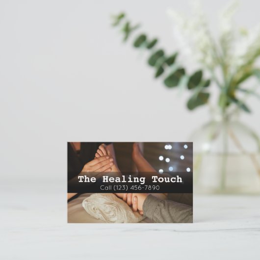 Professionele massagetherapie Masseuse relaxatie Visitekaartje (Staand voorkant)
