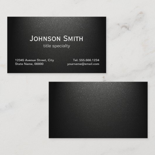 Professionele matte zwart — Eenvoudig stijlvol Visitekaartje (Voorkant / Achterkant)