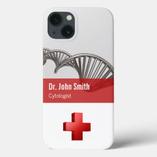 Professionele medische wetenschap DNA Strand Cross iPhone 13 Hoesje