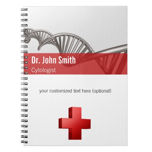 Professionele medische wetenschap DNA Strand Cross Notitieboek (Voorkant)