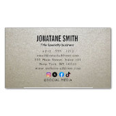 Professionele metallic look magnetisch visitekaartje (Voorkant)