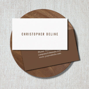 Professionele minimale donkerbruine witte consulta visitekaartje