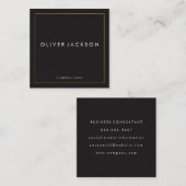 Professionele, minimale Gold Border Vierkante Visitekaartje (Voorkant / Achterkant)