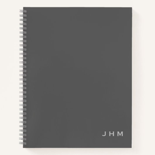 Professionele minimale grijze Initialen Notitieboek (Voorkant)