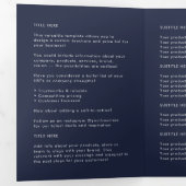 Professionele minimale marine blauwe drievoudige b drieluik kaart (Binnenzijde eerst)