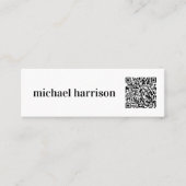 Professionele minimale moderne QR-code voor Typogr Mini Visitekaartje (Voorkant)