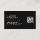 Professionele Minimale Moderne QR Code Zwart Visitekaartje (Achterkant)