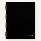 Professionele minimale zwarte witte Initialen Notitieboek (Voorkant)