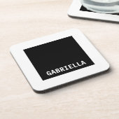 Professionele minimalistische aangepaste naam zwar bier onderzetter (Linkerzijde)