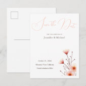 Professionele minimalistische bloemen aankondigingskaart (Voorkant / Achterkant)