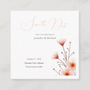 Professionele Minimalistische Bloemen Bewaar de Da Informatiekaartje