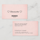 Professionele minimalistische Blush Linen-korting Visitekaartje (Voorkant / Achterkant)