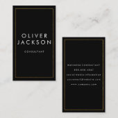 Professionele Minimalistische Gouden Rand Visitekaartje (Voorkant / Achterkant)