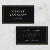 Professionele Minimalistische Gouden Rand Visitekaartje (Voorkant / Achterkant)