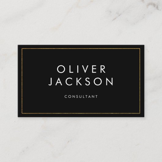 Professionele Minimalistische Gouden Rand Visitekaartje (Voorkant)